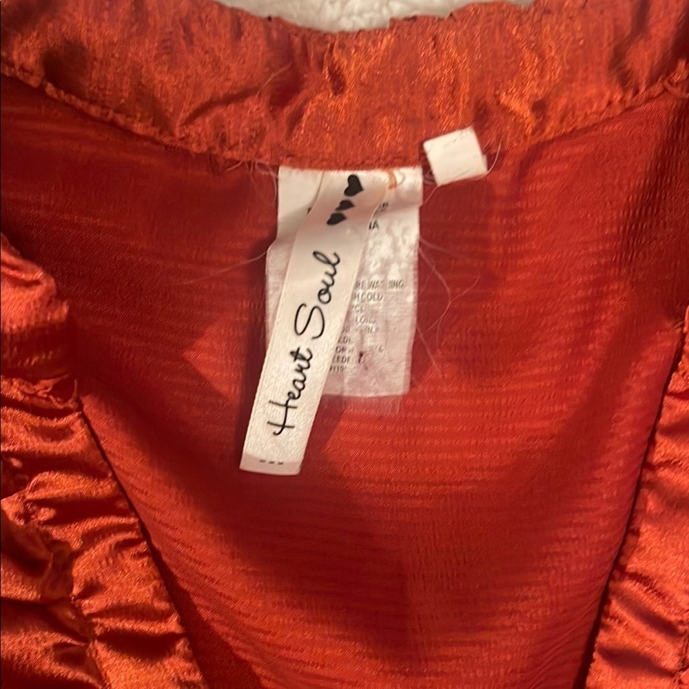 Heart Soul Orange Ruffled Blouse - Picture 2 of 5